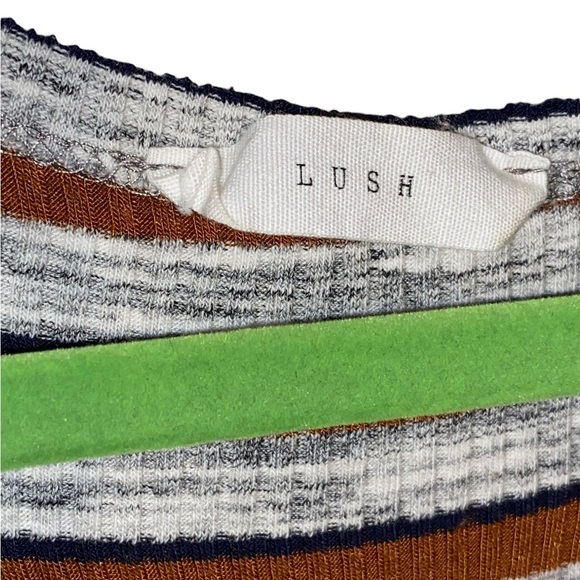 Urban Outfitters Gray & Brown Striped Sleeveless Circle Skirt Tank Top  Dress - Picture 3 of 6